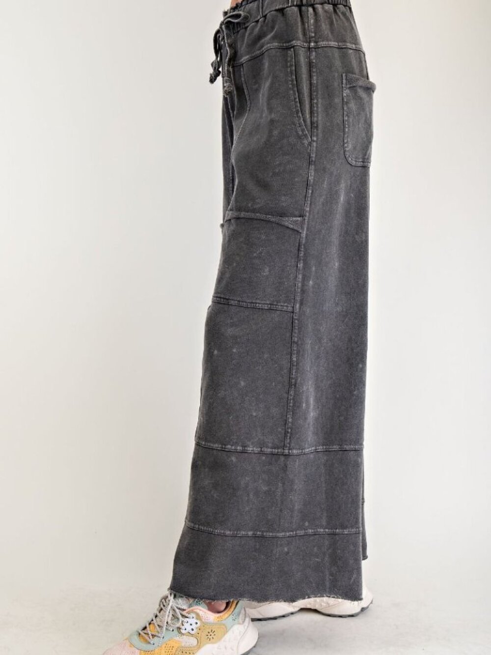 THREE BIRD NEST MINERAL WASHED TERRY KNIT PANTS 100% COTTON - Picture 3 of 3